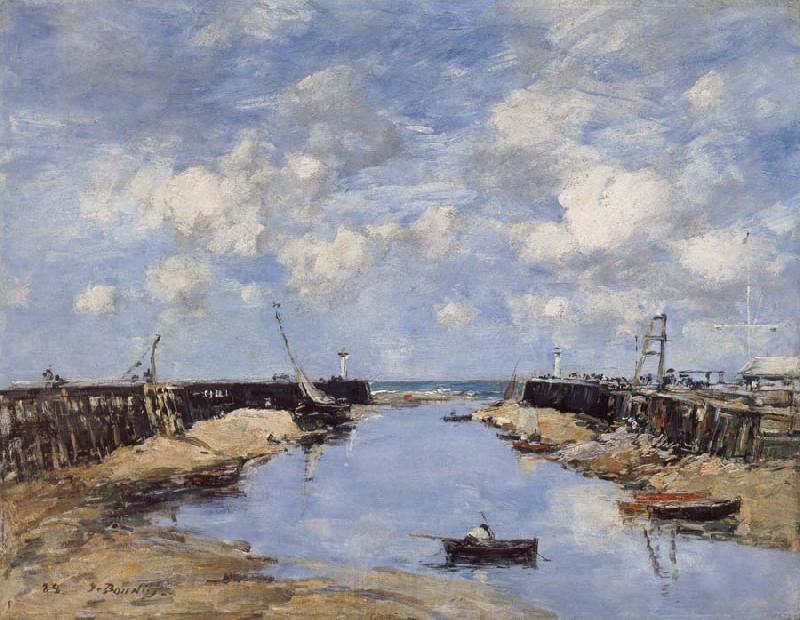 Eugene Boudin The Entrance to Trouville Harbour Norge oil painting art